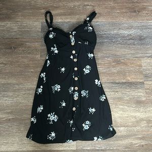 black and floral short dress from walmart